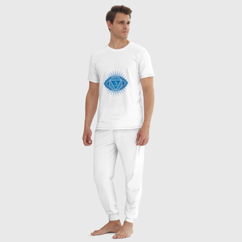 Мужская пижама хлопок с принтом Аджна чакра: Аюрведа, йога, кундалини символ, вид сбоку #3
