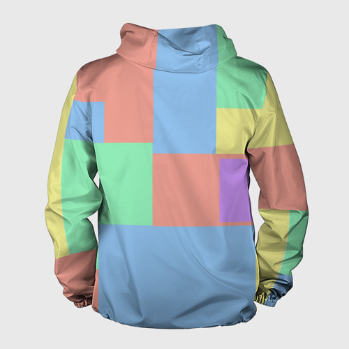 Мужская ветровка 3D Разноцветные квадраты и прямоугольники, цвет черный - фото 2
