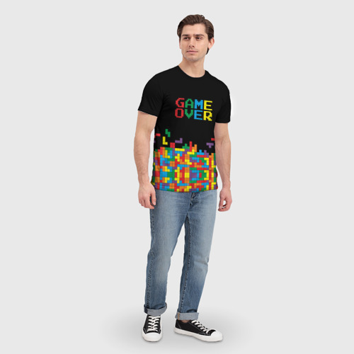 Мужская футболка 3D с принтом Game over, вид сбоку #3