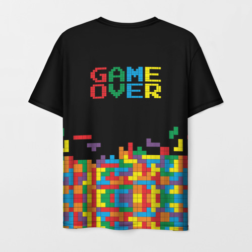 Мужская футболка 3D с принтом Game over, вид сзади #1