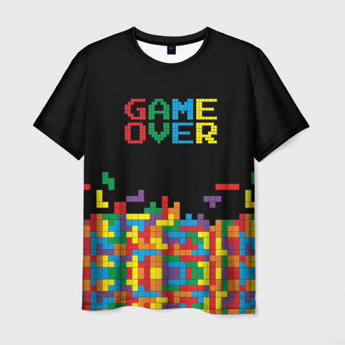 Мужская футболка 3D с принтом Game over, вид спереди #2