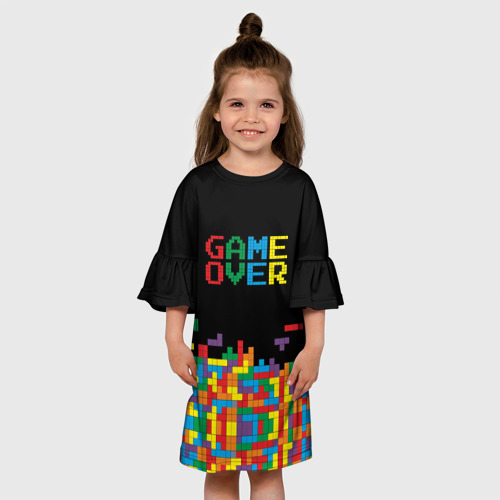 Детское платье 3D с принтом Game over, вид сбоку #3
