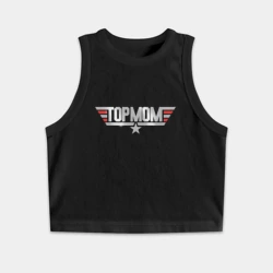 Женская укороченная майка-топ хлопок Лучшая мама - Top Mom