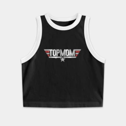 Женская укороченная майка-топ хлопок Лучшая мама - Top Mom