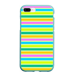 Желто-зеленый полосатый узор – Чехол для iPhone 7Plus/8 Plus матовый с принтом купить