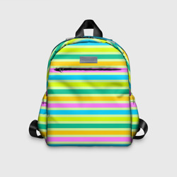 Желто-зеленый полосатый узор – Детский рюкзак 3D с принтом купить со скидкой в -33%