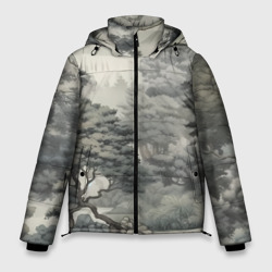 Мужская зимняя куртка 3D Японский лес