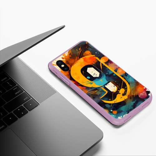 Чехол для iPhone XS Max матовый Девять, цвет сиреневый - фото 5