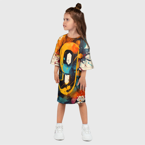 Детское платье 3D Девять, цвет 3D печать - фото 3