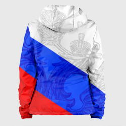 Куртка с принтом Сердечко - Россия для женщины, вид сзади №1. Цвет основы: белый