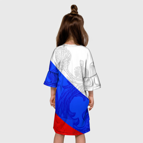 Детское платье 3D с принтом Сердечко - Россия, вид сзади #2