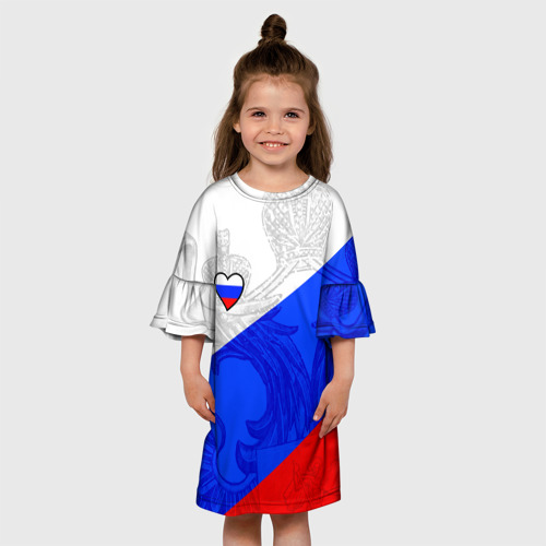 Детское платье 3D с принтом Сердечко - Россия, вид сбоку #3