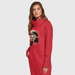 Платье удлиненное хлопок Ленин красный флаг - фото 2