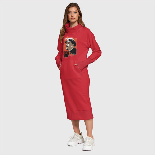 Платье удлиненное хлопок Ленин красный флаг - фото 5