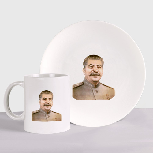 Набор: тарелка + кружка Товарищ Сталин бюст
