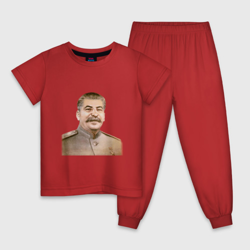 Детская пижама хлопок Товарищ Сталин бюст, цвет красный
