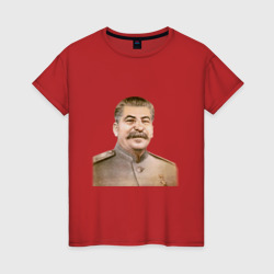 Женская футболка хлопок Товарищ Сталин бюст