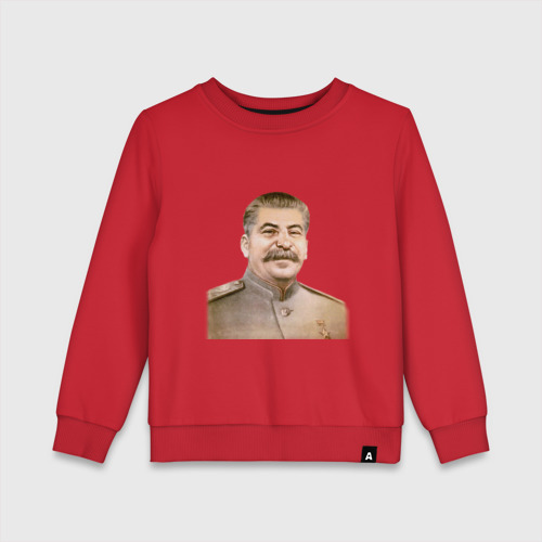 Детский свитшот хлопок с принтом Товарищ Сталин бюст, вид спереди #2