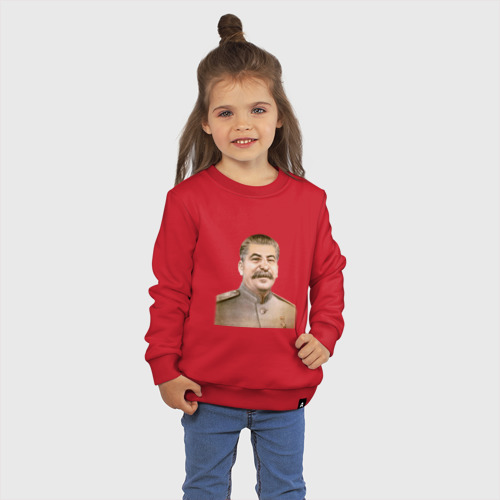 Детский свитшот хлопок с принтом Товарищ Сталин бюст, фото на моделе #1