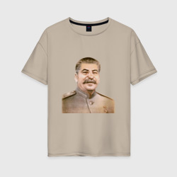 Женская футболка хлопок Oversize Товарищ Сталин бюст