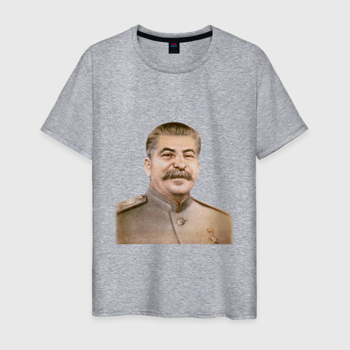 Мужская футболка хлопок Товарищ Сталин бюст, цвет меланж