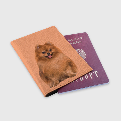 Обложка для паспорта матовая кожа Забавный шпиц - фото 3