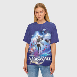 Женская футболка oversize 3D Вельт Хонкай Стар Рейл - фото 2