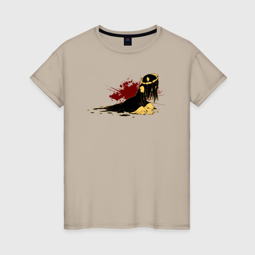 Женская футболка хлопок Бенди - Элис Энжел в красках, цвет миндальный