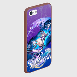Чехол для iPhone 5/5S матовый Серебряный Волк Хонкай Стар Рейл - фото 2