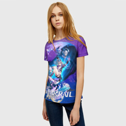 Женская футболка 3D Серебряный Волк Хонкай Стар Рейл - фото 2