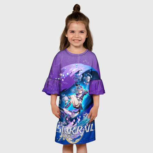 Детское платье 3D Серебряный Волк Хонкай Стар Рейл, цвет 3D печать - фото 4