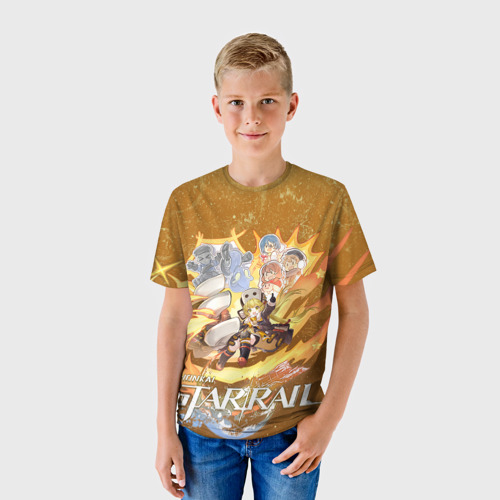Детская футболка 3D с принтом Хук Хонкай Стар Рейл, фото на моделе #1