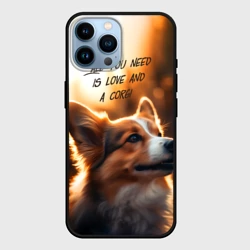 Чехол для iPhone 14 Pro Max Любовь и корги