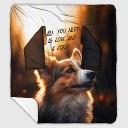 Плед с рукавами Любовь и корги