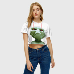 Женская футболка Crop-top 3D Пришелец атакует - фото 2