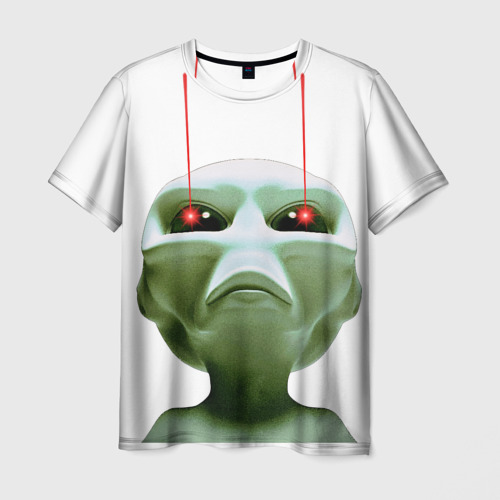 Мужская футболка 3D с принтом Пришелец атакует, вид спереди #2