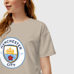 Женская футболка хлопок Oversize Manchester City FC - фото 2