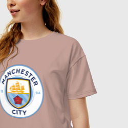 Женская футболка хлопок Oversize Manchester City FC - фото 2