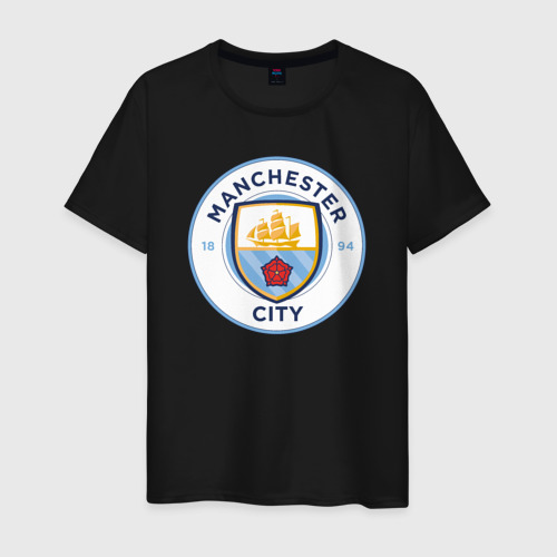 Мужская футболка хлопок Manchester City FC, цвет черный