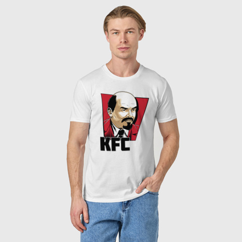 Мужская футболка хлопок KFC Lenin, цвет белый - фото 3