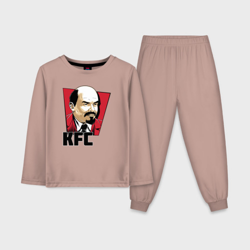 Детская пижама с лонгсливом хлопок KFC Lenin, цвет пыльно-розовый