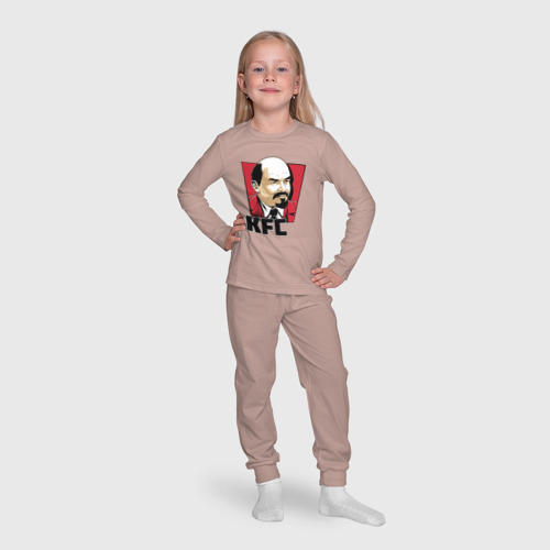 Детская пижама с лонгсливом хлопок KFC Lenin, цвет пыльно-розовый - фото 7