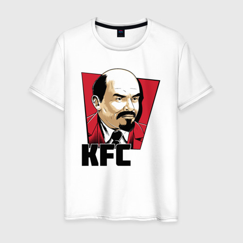 Мужская футболка из хлопка с принтом KFC Lenin, вид спереди №1