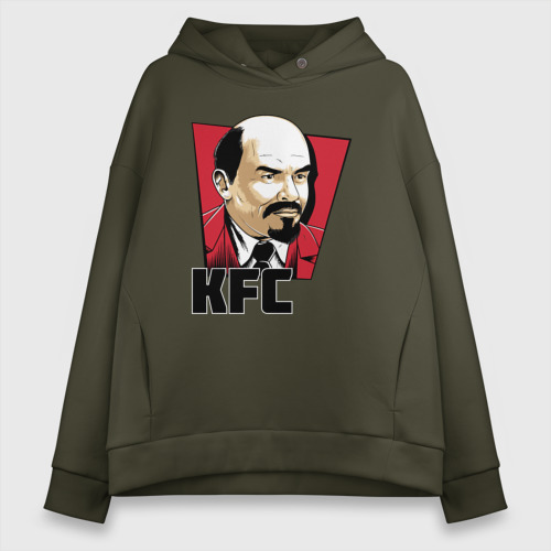 Женское худи Oversize хлопок KFC Lenin, цвет хаки