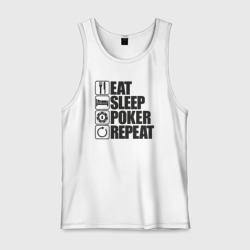 Мужская майка хлопок Eat, sleep, poker, repeat