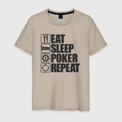Eat, sleep, poker, repeat – Футболка из хлопка с принтом купить со скидкой в -20%