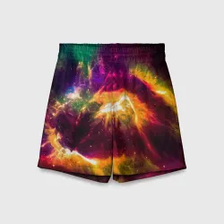 Детские спортивные шорты 3D Небула в космосе разноцветная - нейронная сеть