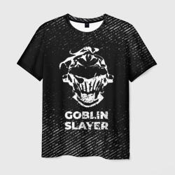 Мужская футболка 3D Goblin Slayer с потертостями на темном фоне