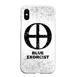 Чехол для iPhone XS Max матовый Blue Exorcist с потертостями на светлом фоне