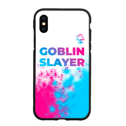 Чехол для iPhone XS Max матовый Goblin Slayer neon gradient style: символ сверху